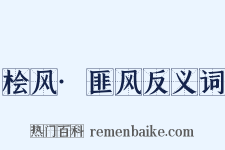 桧风·匪风反义词是什么意思的图片